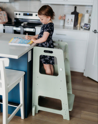 Height Adjustable Learning Tower (With Chalkboard)